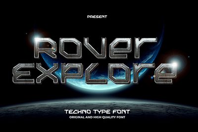 ROVER EXPLORE – Techno Type Font display