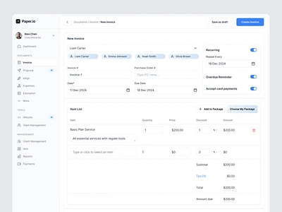 Paper.io - Invoice dashboard branding design illustration ui ui design uid uidaily uidesign uiux ux