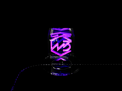 Web 3 3D icon 3d animation 3d render blockchain branding crypto cube fire glass glossy graphic design hire logo designer light logo modern logo reflection refraction ripple visual designer water web3.0