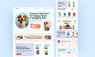 Dog Food Website UI/UX Design cat food website dog food website e commerce e commerce website figma mockup design figma website modern website design pet food product website website mockup website template website ui design website ui ux design