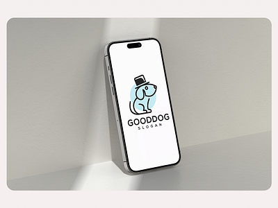 GoodDog Slogan Logo blue and white branding creative design dog gooddog gooddog design gooddog logo gooddog slogan hat logo logo branding logo design logo type minimalistic modern design slogan