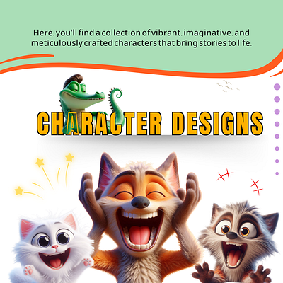 Character Design Portfolio 2d 2d art ai artist book illustration character design characters children book design graphic design illustration