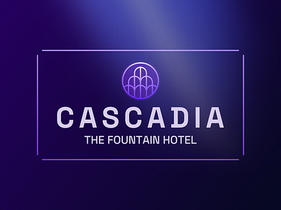 Cascadia Hotel - Logo Design brand identity design brand logo branding cascadia classic logo creative logo fountain hotel hotel chain hotel logo logo modern logo modern logo design visual identity design water