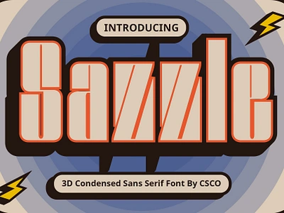 Sazzle 3D 3d condensed creative design font lettering logo modern sans serif typeface