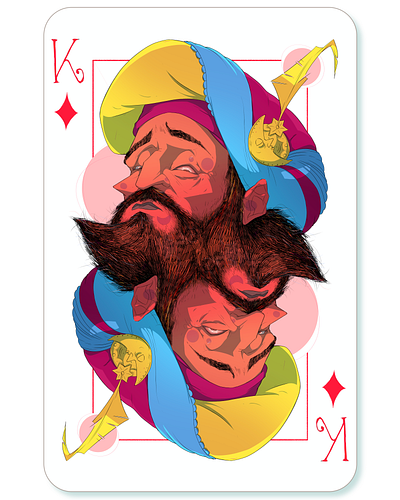 King of Diamonds | Playing cards illustration cards character character design design digital art digital illustration graphic illustration photoshop playing cards procreate