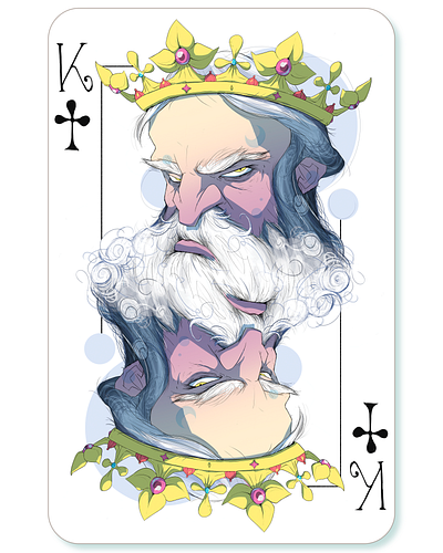 King of Clubs | Playing card illustration cards character character design character illustration digital art digital illustration graphic illustration photoshop portrait procreate