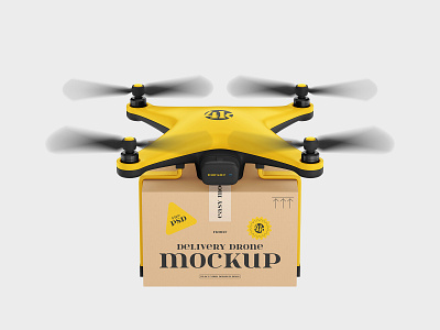 Delivery Drone box camera delivery delivery drone drone helicopter logo mockup mockups quadcopter quadrotor