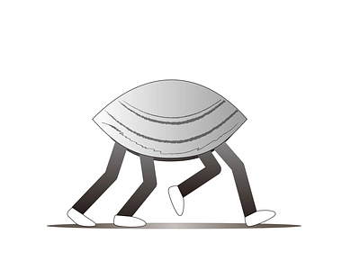 A walking shell illustration