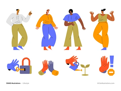 Swag Character illustrations branding character design character illustrations colorful figma illustrations flat getillustrations hand gesture icons illustration lifestyle minimal minimal design outline people swag vector vector illustration webflow illustrations website illustration