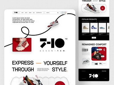 7-10 Landing Page Design 3d adobe xd animation branding color design ecommerce figma graphic design illustration landing page logo shop sneaker ui ui ux ui ux design web design web designer website