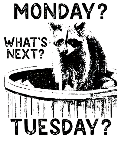 Embrace the Chaos with the 'Monday What’s Next Tuesday Raccoon'