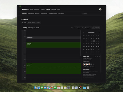 Calendar — Untitled UI cal calendar dark mode dark ui event google calendar product design ui design user interface