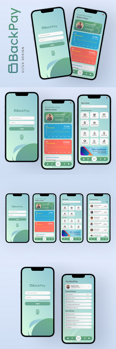 BackPay UI/UX Design figma fintech app ui uiux design ux