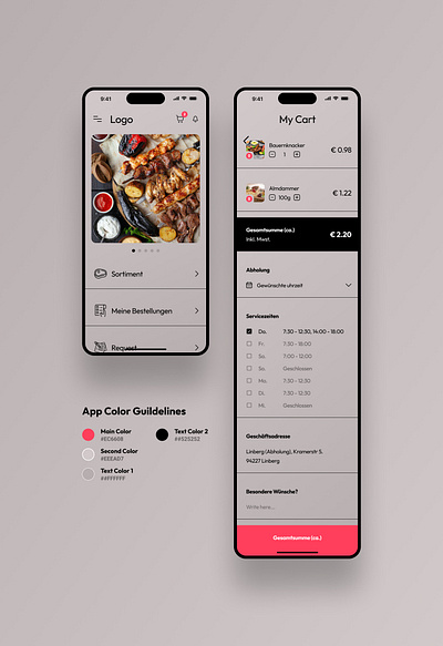 Metzgerei Schreder App app design figma fnb food and beverage ios mobile mobile app mobile app design ui ui design uxui uxui design