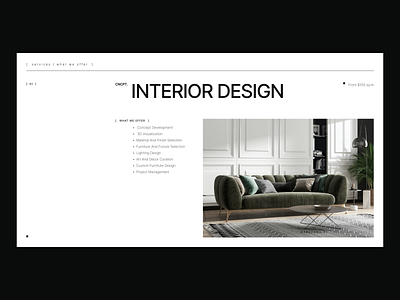 Interior Design Studio // Services// What we offer animation interior design interior design studio landing page motion services studio interior web design website desidn what we offer