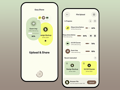 Upload and Share App app app launch cloud storage data management design document upload easy collaboration file sharing high speed transfers interface photo sharing secure sharing share ui ui design ui trend upload ux ux designer video upload