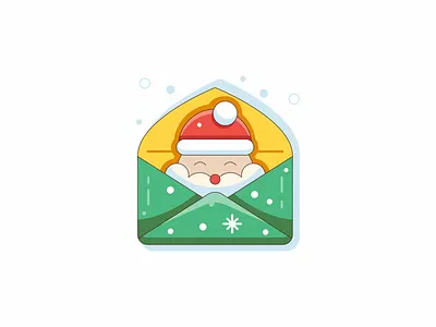 Merry Christmas card celebration christmas envelope icon illustration lineart marry new year santa send vector
