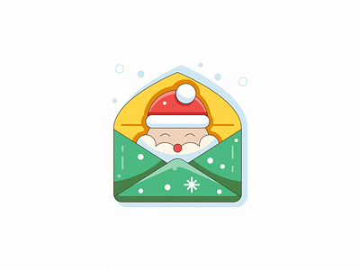 Marry Christmas card celebration christmas envelope icon illustration lineart marry new year santa send vector