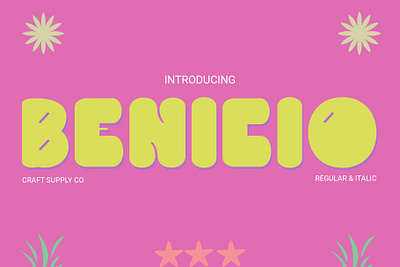 Benicio bubble creative cute design display font funky lettering logo modern typeface