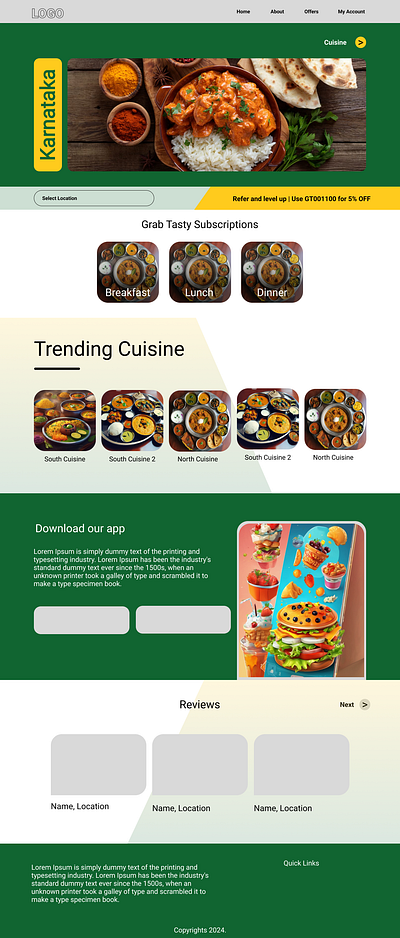 Cuisine Ordering website