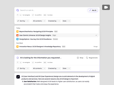 Trenning: AI Search Engine on the Learner Platform of a SaaS LMS ai animation course education education platform knowledge base learning management system learning path lms product design saas saas design staff training student team training ui ux web app web design wiki