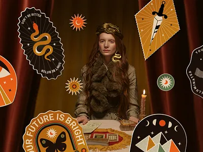 Mystical Stickers animation branding design illustration logo motion pixflow title typography