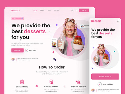 Desserty Website branding dessert website ecommerce website graphic design landing page logo ui ui design web design