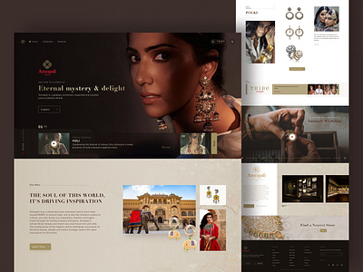 Amrapali Jewels Homepage UI - Redesign for Practice II branding clean desktop heritage homepage india jewellery landing light theme luxary premium serif fonts ui ux visual website