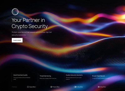 Crypto Hero section for Framer built with Frameblox UI kit app blockchain crypto cta dark header hero landing lights neon saas