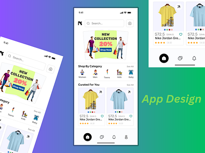 Modern & Intuitive Shopping App Home Page UI/UX Design 🛍️✨ app design graphic design typography ui user ux