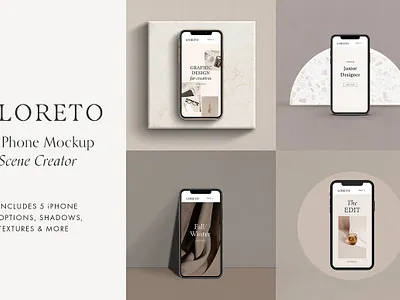 Loreto - iPhone Mockup Scene Creator brand branding custom customize display iphone iphone mock up iphone mockup iphone mockup scene creator iphone scene creator iphone x kit mock up mockup phone scene scene creator screen shadows showcase