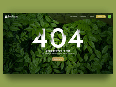 Just Henna - 404 Error Page 404 404 error clean design error henna herbs leaves minimal redirect ui ux website