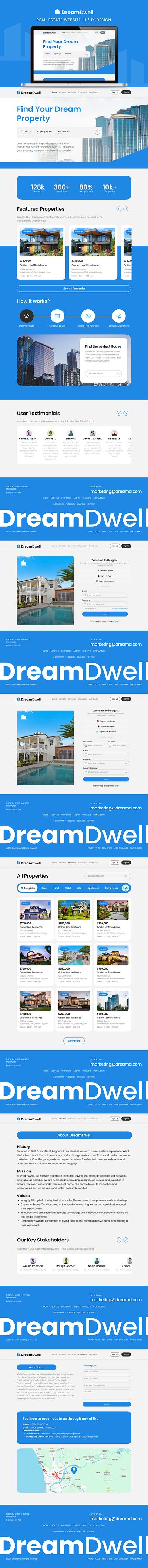 Real-Estate Website UI/UX Design figma real estate website ui ux