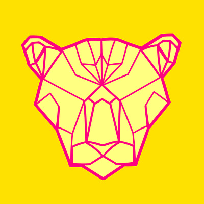 Podcast Logo #1 cat flat design lioness logo pink podcast procrerate spotify yellow