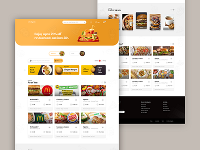 Liefer Agento (Search result page and others pages) 2025 design branding clean ui dribbble eating food home page landing page minimal design online order portfolio product design restaurant search page theme ui uiux web design website