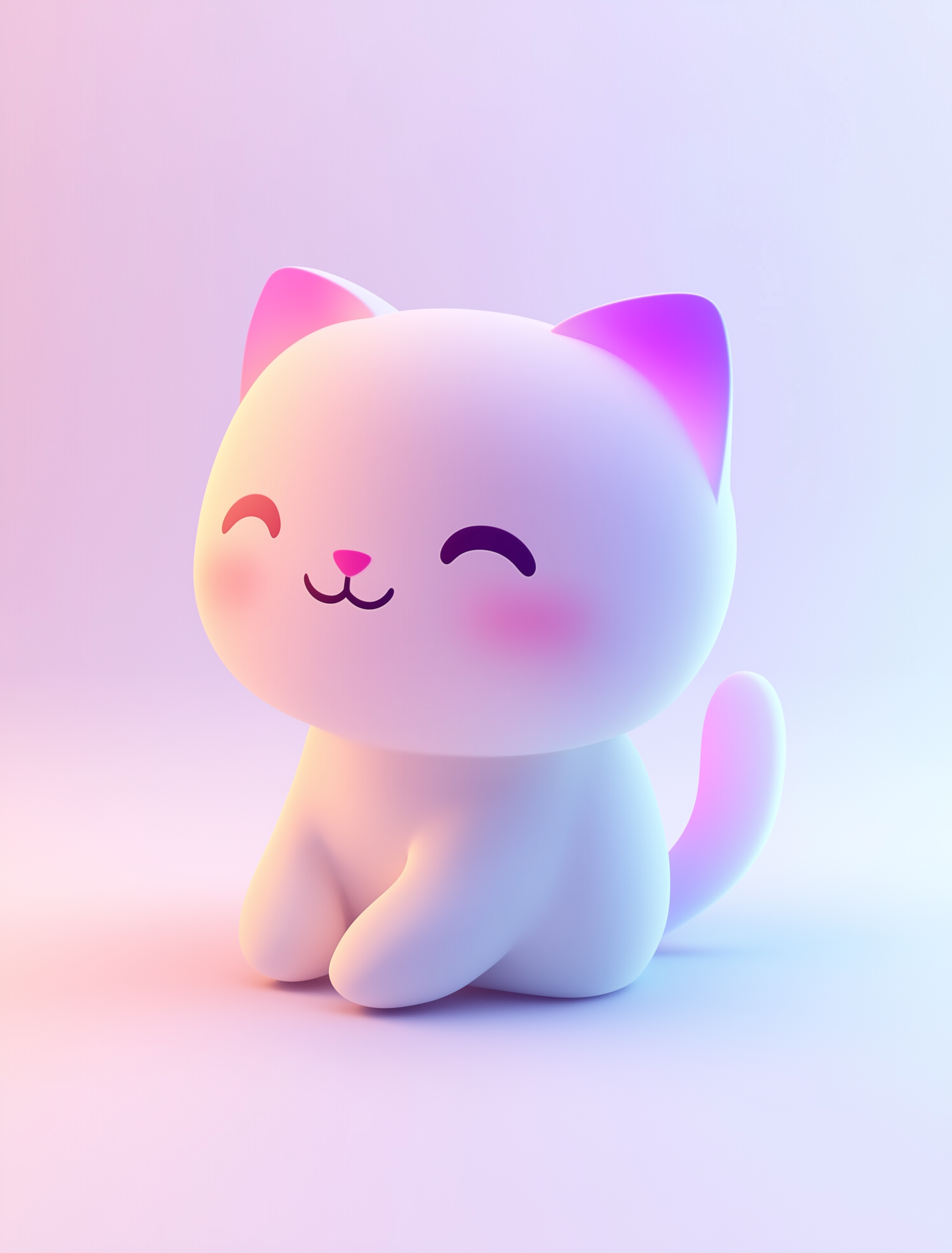 3D Kitty Illustrations for a Pet Brand 3d branding graphic design