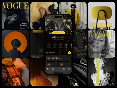 Injecting Style into Dubai's Digital Banking app design banking cx dark ui dashboard design dubai emirates fashion finance financial fintech liv moodboard ui user experience user interface ux ux design vogue