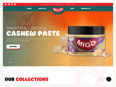 Cashew Paste E-commerce Website UI/UX Design cleanui creativeportfolio creativeweb dailyui designinspiration ecommercewebsite figmadesign foodui minimaldesign minimalistdesign moderndesign onlinestore portfolioshowcase productdesign productpage responsiveui shopui uiforecommerce uiuxdesign webdesign