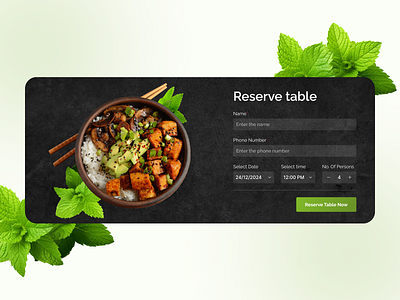 Table reservation in restaurant design landing page restaurant table reservation ui ui design user experience user interface website