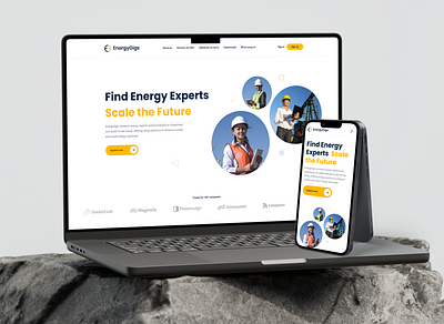 EnergyGigs Landing Page cleanui energy energyexpert energygigs energyjob energyplatform landing page minimal natural energy power renewableenergy solar power sustainability tajul ui uiux web design wind energy windmill