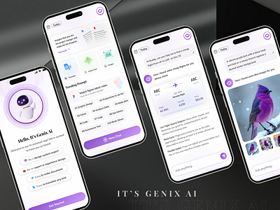 AI Assistant App ai aiassistant aichat appdesign branding chatboat creative graphic design mobile mobile app new popular trending ui uiux