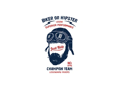 Biker or Hipster T-shirt Design beard bike rider biker biker t shirt creative design designoftheday graphic design hipster illustration illustration art vector