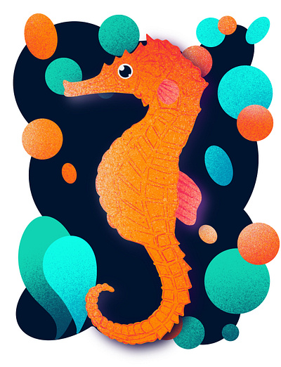 Fish Illustration #5 cute graphic design sea horse