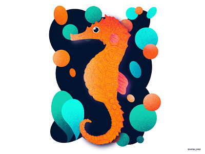 Fish Illustration #5 cute graphic design sea horse