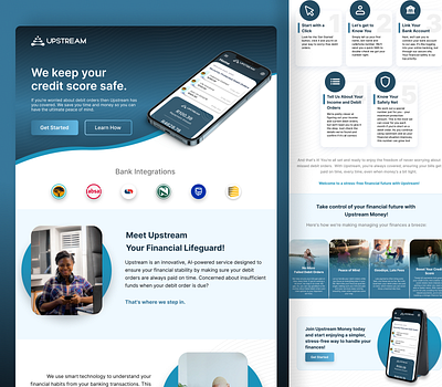 Upstream Landing Page landing page ui