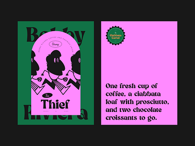 Bobby Riviera | Teaser 03 activation barista bobby riviera branding cards clean coffee coffee shop food and beverage graphic design identity illustration layout logo nikola obradovic design ondsn order thief typography vintage