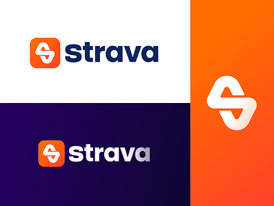 Strava - Logo Redesign active brand identity design branding freelance logo design gradient logo jeroen van eerden logo logo design logo redesign logo symbol modern brand logo modern brand redesign modern logo monogram run s strava visual identity design