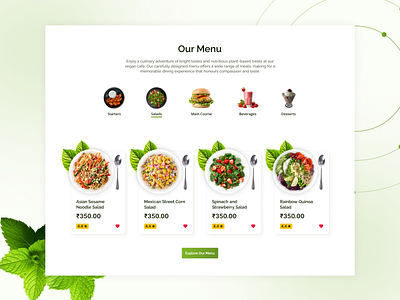 Menu for restaurant website items menu menu card restaurant restaurant website ui ui design website