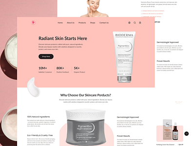 Skin Care Website graphic design ui