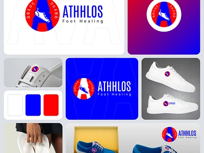 ATHHLOS - Logo Design branding clean foot healing footwear logo logo logo design minimal shoes logo